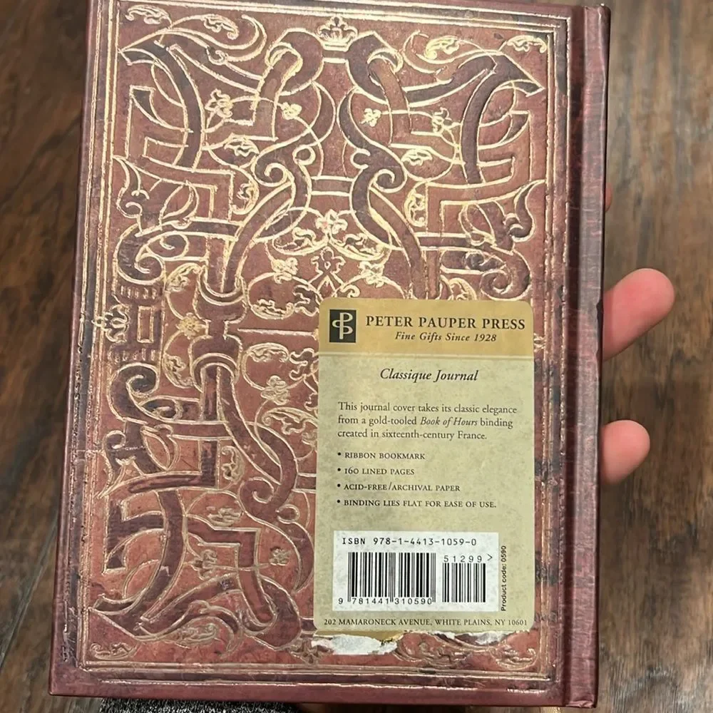 CLASSIQUE JOURNAL (DIARY, ANTIQUE NOTEBOOK) By Peter Pauper Press Mint Condition